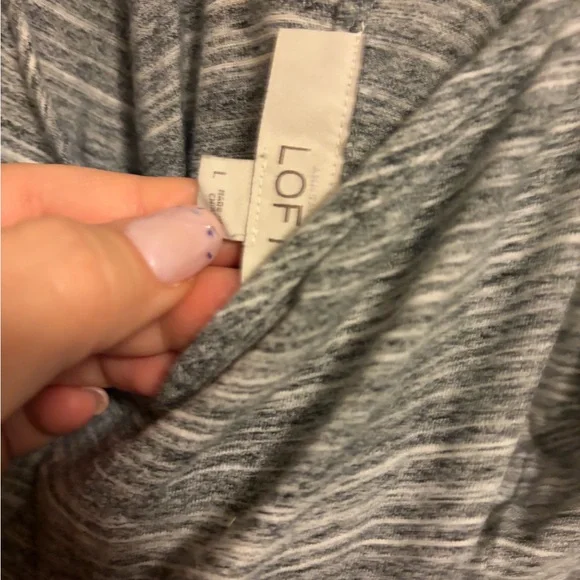 LOFT Gray Striped Maxi Tank Dress - Picture 4 of 4